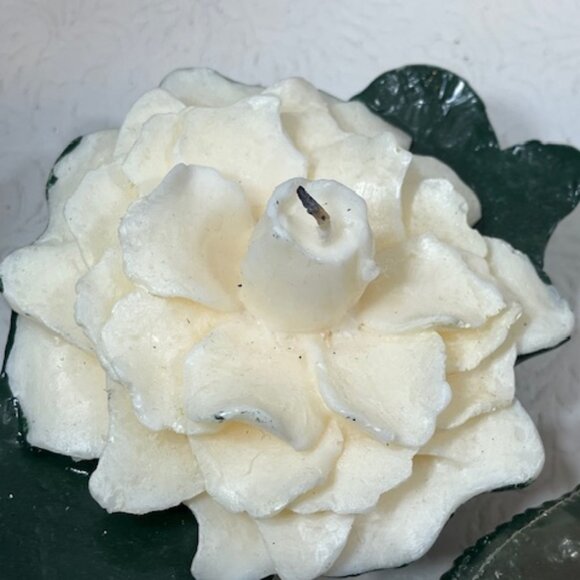 VTG 4 White 1 Pink Magnolia Floating Floral Candles Michael Coffindaffer 5.5"x4" - Picture 3 of 11